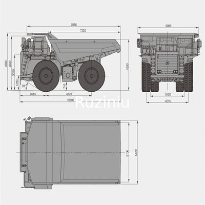 O caminhão basculante 783kW da mineração de SRT95C carrega a capacidade 95t para o transporte material