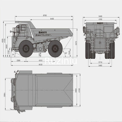 SRT55D Caminhão basculante de mina 480kW 35m3 com capacidade de carga 55t